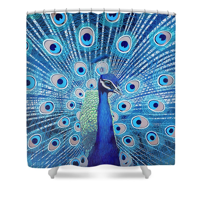 Blue Peacock - Shower Curtain
